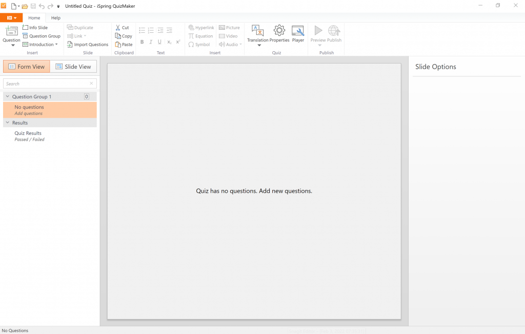 Antarmuka iSpring Quizmaker nikkopputra.kamikamu.studio